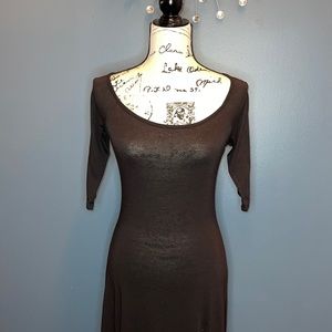 Fire Los Angeles long black dress w/ripped back & 2 slits in front size small